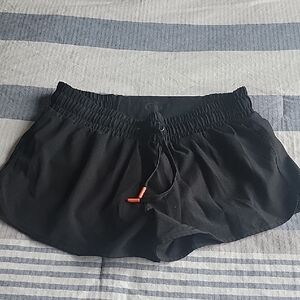 ZYIA Black Athletic Shorts with Orange Accent